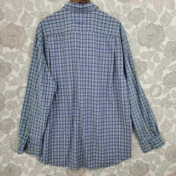 Duluth Trading Mens XLT Blue Plaid Button-Down Outdoor Shirt - Picture 2 of 7